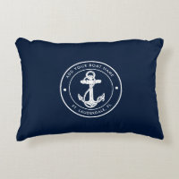 Nautical Navy Blue Anchor Boat Name Custom