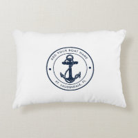 Nautical Navy Blue Anchor Boat Name Custom