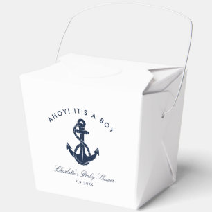 Nautical Navy Blue Anchor Boy Baby Shower Favor Box