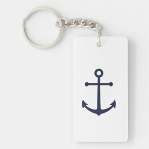 Nautical Navy Blue Anchor Keychain