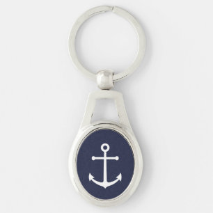 Nautical Navy Blue Anchor Keychain