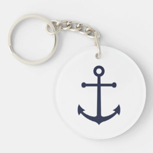 Nautical Navy Blue Anchor Keychain