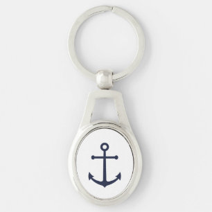 Nautical Navy Blue Anchor Keychain