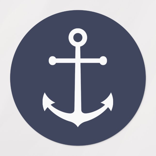 Nautical Navy Blue Anchor Labels (Design 1)