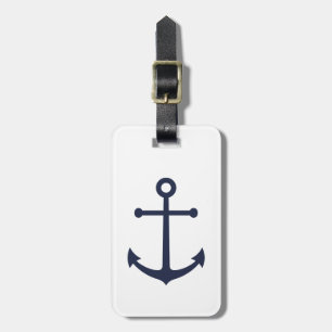 Nautical Navy Blue Anchor Luggage Tag