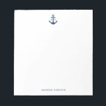 Nautical Navy Blue Anchor Monogram Notepad<br><div class="desc">Nautical Navy Blue Anchor Monogram Notepad. A customizable notepad featuring navy blue anchor. Personalize this nautical notepad by adding your own details.</div>
