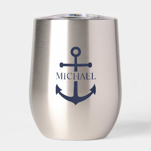 Nautical Navy Blue Anchor Personalized Name