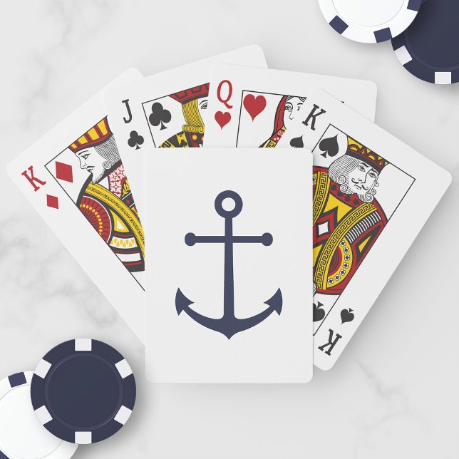 Nautical Navy Blue Anchor Playing Cards (Creator Uploaded)