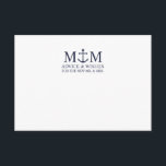 Nautical Navy Blue Anchor Wedding Advice Card<br><div class="desc">Add a stylish touch to your nautical wedding with this classic navy blue anchor wedding advice and wishes card. Designed with a navy blue anchor illustration, it features personalized bride and groom monogram, custom text in a navy blue serif font on a white background. Ideal for nautical or beach-themed weddings,...</div>
