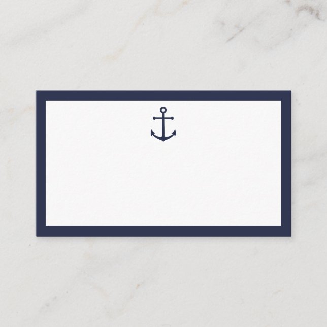 Nautical Navy Blue Anchor Wedding Advice&Wishes Advice Card (Front)