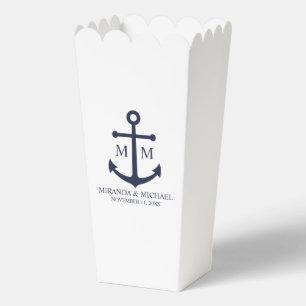 Nautical Navy Blue Anchor Wedding Favor Box
