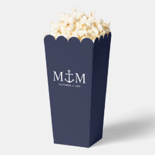 Nautical Navy Blue Anchor Wedding Favor Box