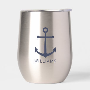 Nautical Navy Blue Anchor with Custom Name