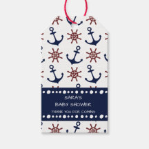 Nautical Navy Blue and red Anchor rudder pattern