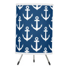Nautical navy blue boat anchor pattern table lamp