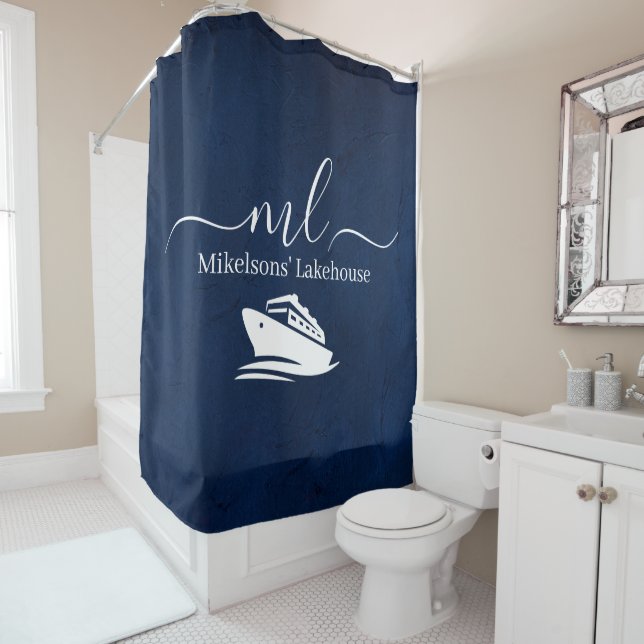 Nautical navy blue boat monogram (In Situ)