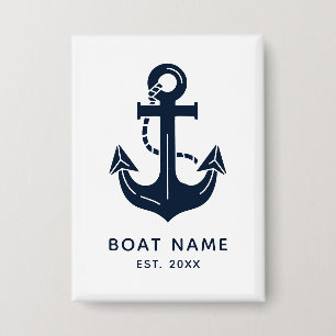 Nautical Navy Blue Custom Boat Name