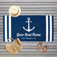 Nautical Navy Blue Custom Boat Name