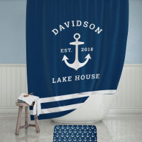 Nautical Navy Blue Custom Family Lake House Anchor