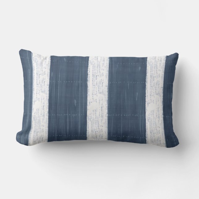 Nautical Navy Blue Lumbar Pillow (Front)