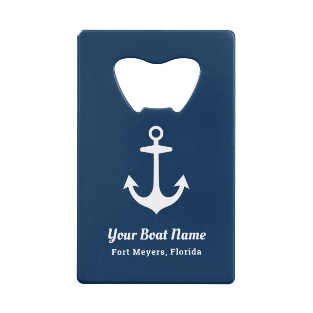 Nautical Navy Blue Nom personnalisé du bateau (Devant)