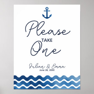 Nautical Navy Blue Please take one print