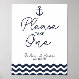 Nautical Navy Blue Please take one print favor