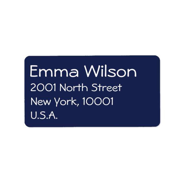 Nautical Navy Blue Wedding Address Labels (Front)