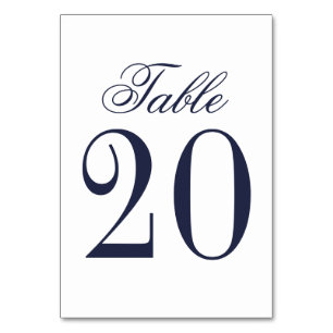 Nautical Navy Blue Wedding Table Number