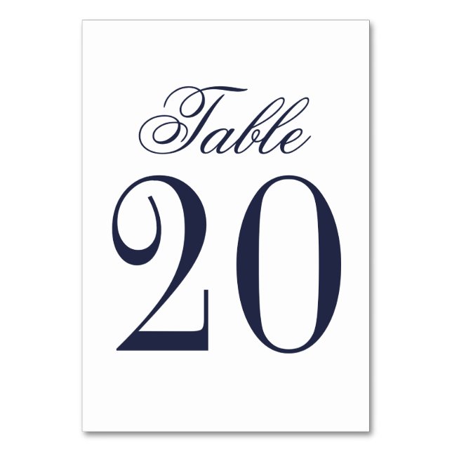 Nautical Navy Blue Wedding Table Number (Front)