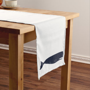 Nautical Navy Blue Whale Medium Table Runner