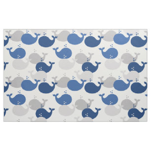 Nautical Navy Blue Whale Ocean Animals Sea Life  Fabric