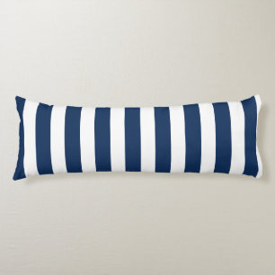 Nautical Navy Blue & White Striped  Body Pillow