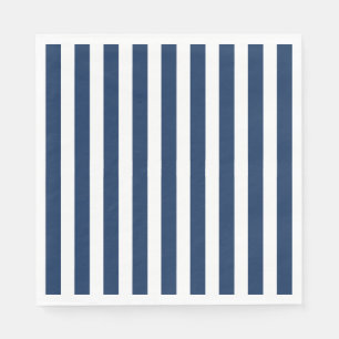 Nautical Navy Blue & White Striped Napkin