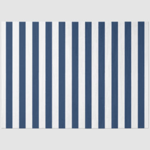 Nautical Navy Blue & White Striped Tissue Paper