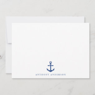 Nautical Navy Correspondence Flat Note Card