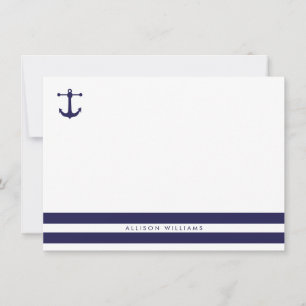 Nautical Navy Flat Note Cards