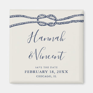 Nautical Navy Knot Save the Date Magnet
