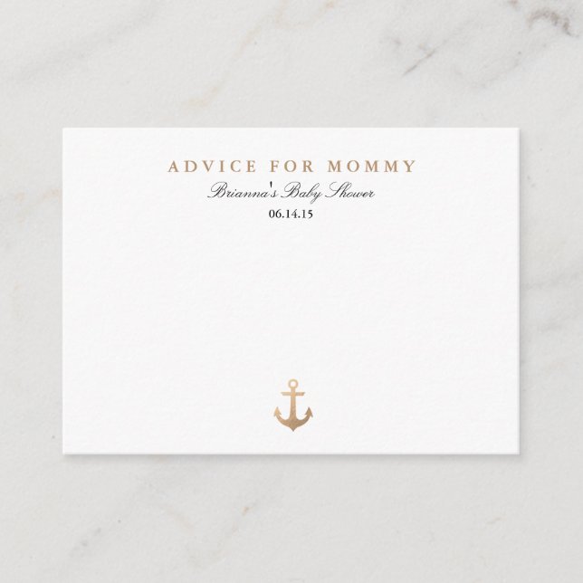 Nautical Navy | Mommy Advice Cards (Front)