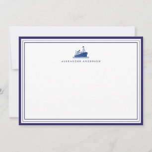 Nautical Navy Professional Border Correspondence Card