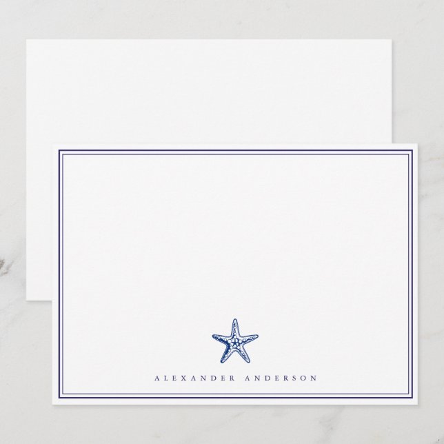 Nautical Navy Professional Double Border  Card (Front/Back)