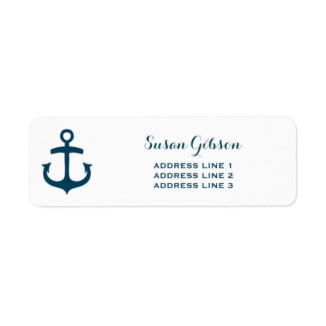 Nautical Navy Return Address Labels (Front)