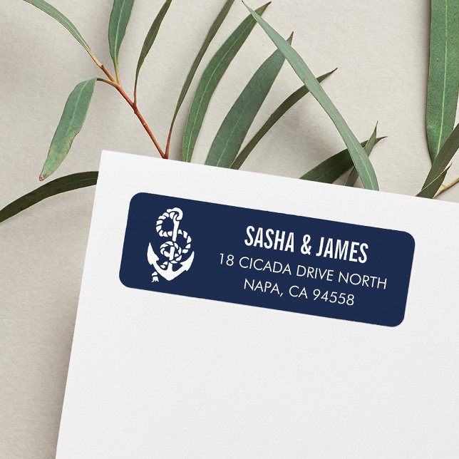 Nautical Navy Rope & Anchor Return Address (Creator Uploaded)