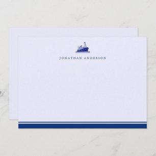 Nautical Navy Sailing Ship Correspondence Card