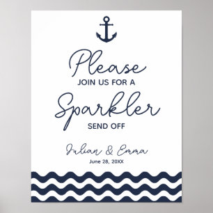 Nautical Navy Sparkler send off Poster