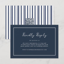 Nautical Navy Stripe Online RSVP Enclosure Card