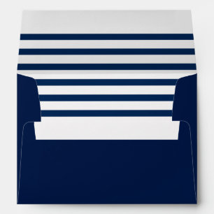 Nautical Navy Striped Address Envelope