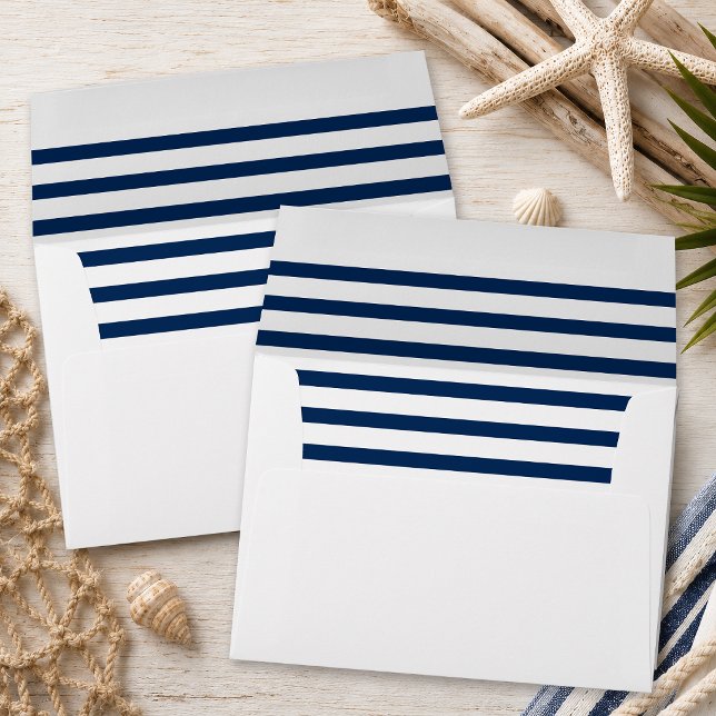 Nautical Navy Striped | Inside Envelope (Nautical stripe envelope inside that can coordinate with different products.
)