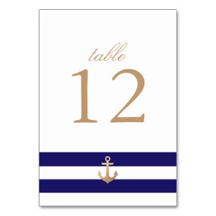 Nautical Navy Table Number