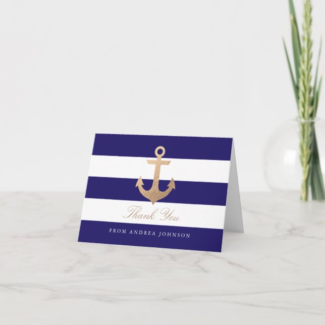 Nautical Navy Thank You (Front)